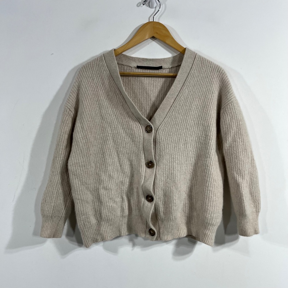 Jenni Kayne Quiet Luxury Parisian Cardigan 100% Cashmere Ribbed Knit XXS Capsule